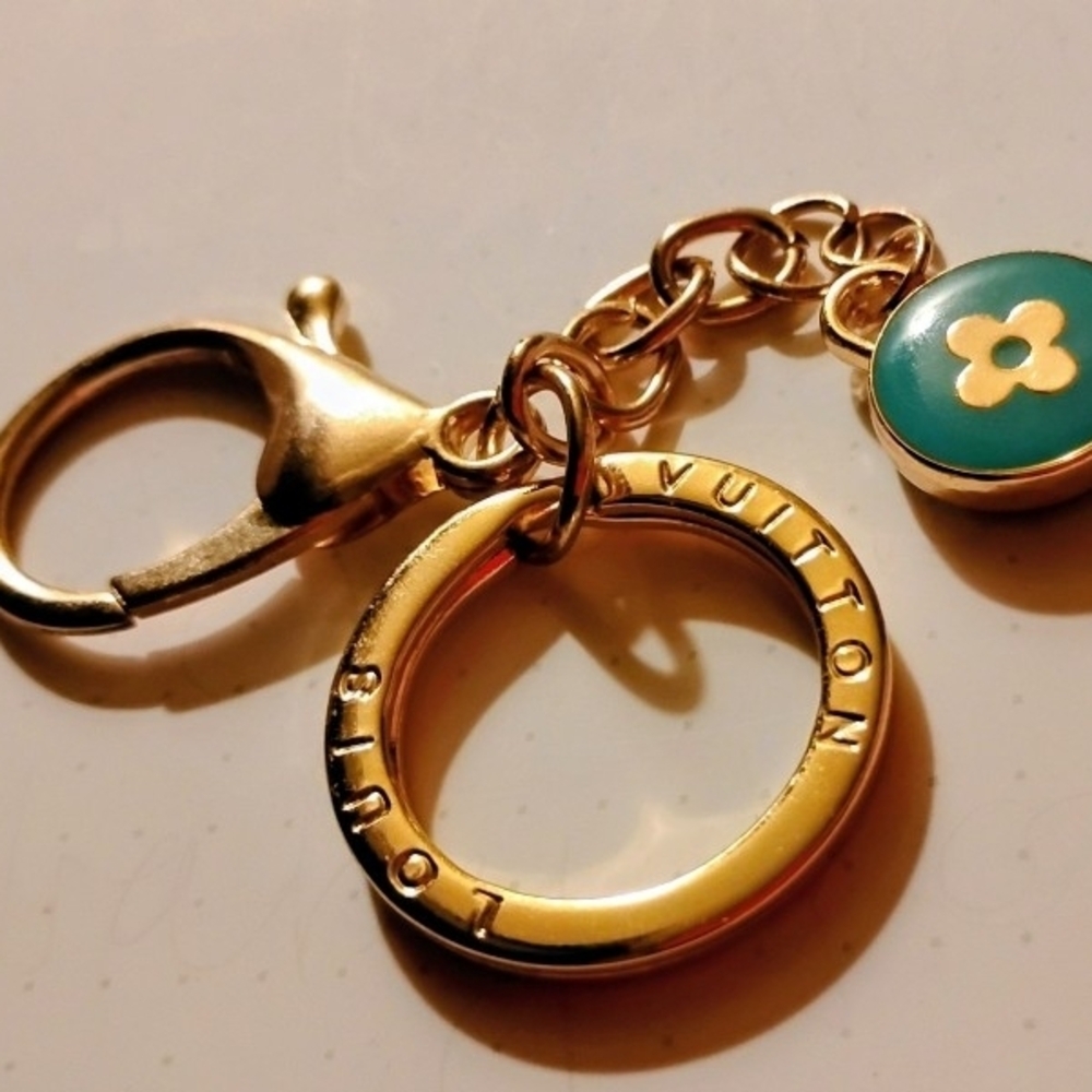Louis Vuitton Gold and Teal Key Holder